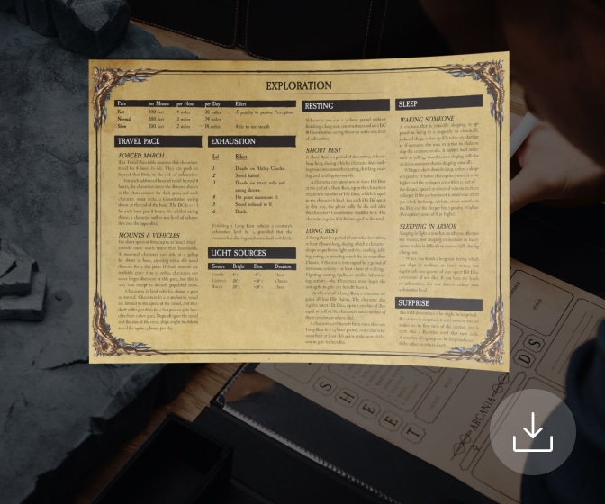 Exploration Sheet RPG