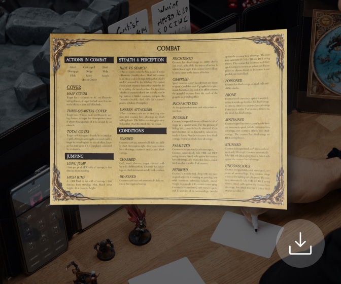 Combat Sheet RPG